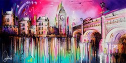 Go Bold III by Samantha Ellis - Original Painting on Box Canvas sized 48x24 inches. Available from Whitewall Galleries